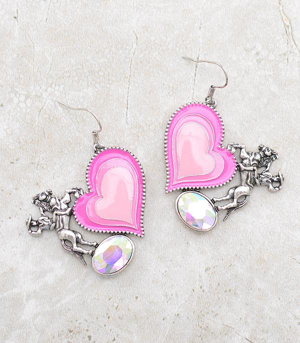 Pink cowgirl earrings