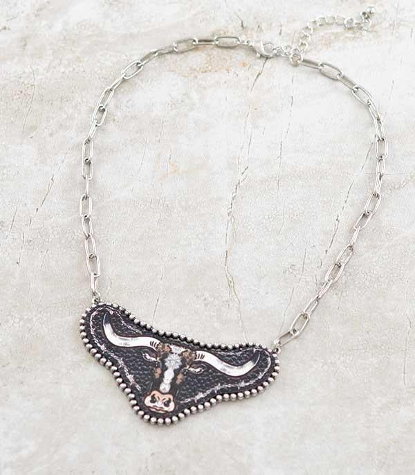 Large Western cow necklace