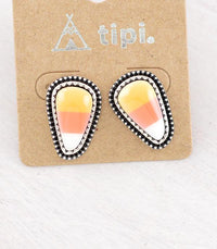 Halloween candy corn earrings