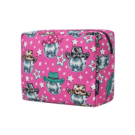 Large disco Cowgirl cosmetic pouch