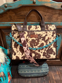 XL Wrangler WORK BAG🥰 in coffee w/turquoise chain