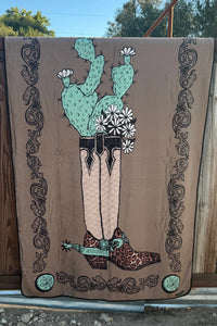 Boots & Burlap BLANKET  reversible