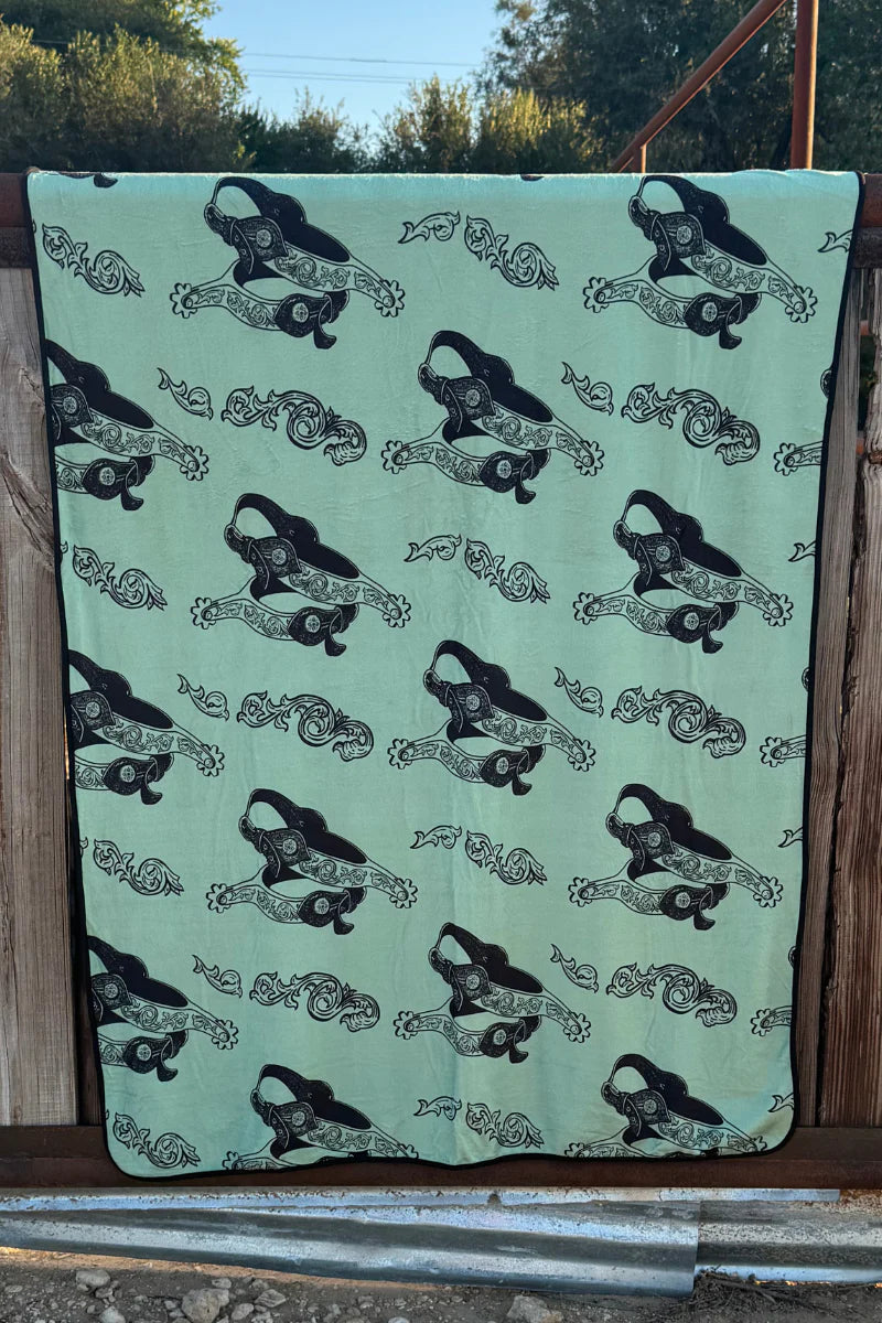 Boots & Burlap BLANKET  reversible