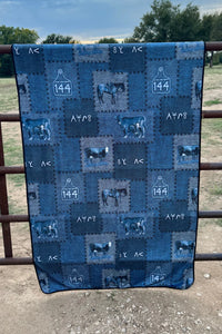 Patchwork pasture BLANKET  reversible
