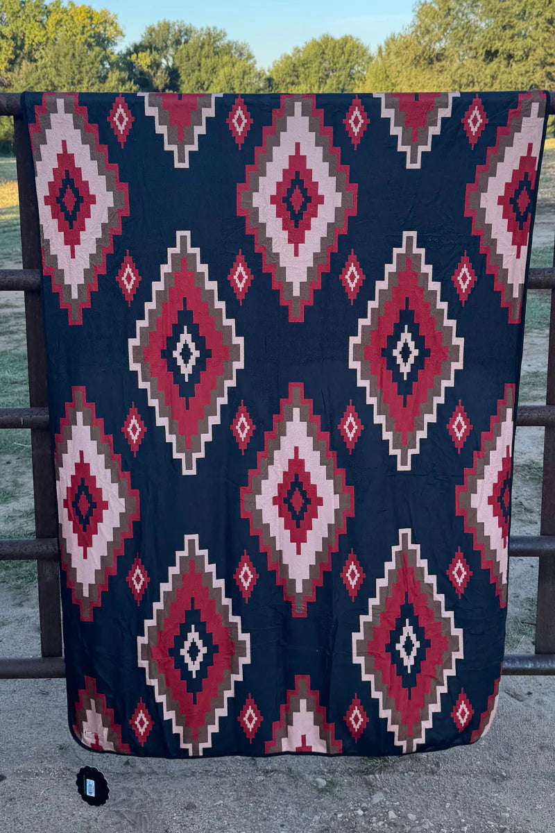 Homestead Holly Christmas BLANKET  reversible