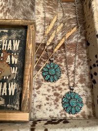 Southwestern Turquoise CHIP NECKLACE 22”