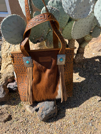 Large Wrangler Cowhide tote purse   Concealed carry