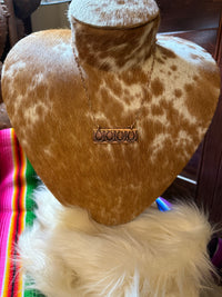 Western Horseshoe bar necklace in copper