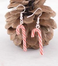 Christmas Candy cane dangle earrings