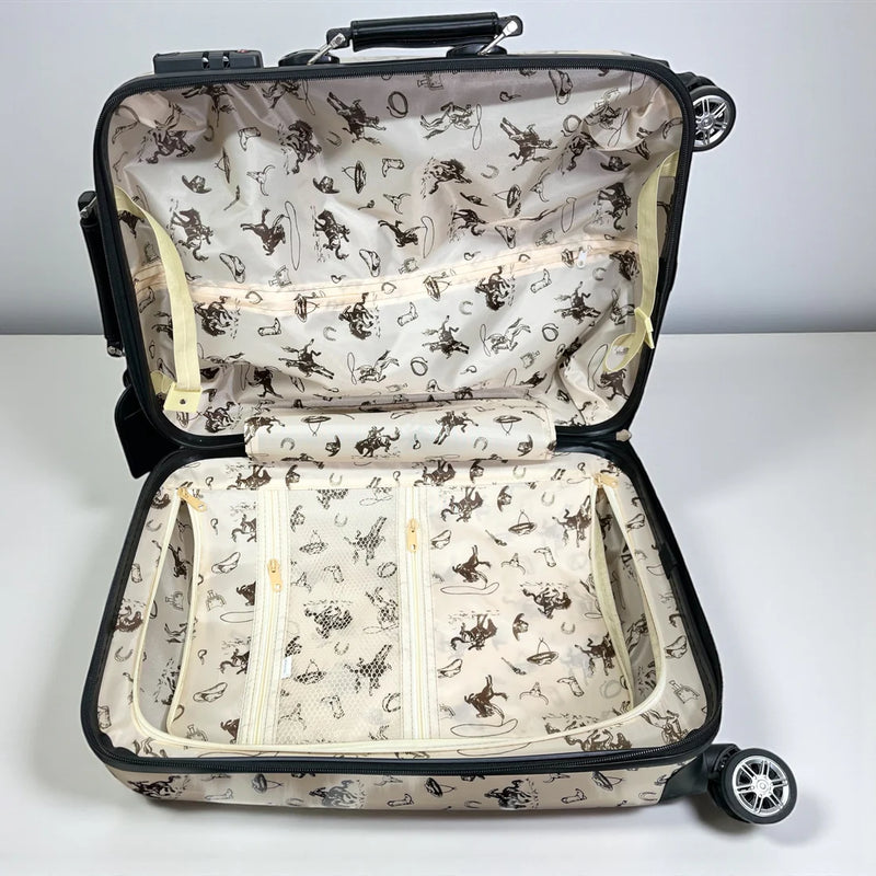 Western Rodeo rolling Luggage suitcase