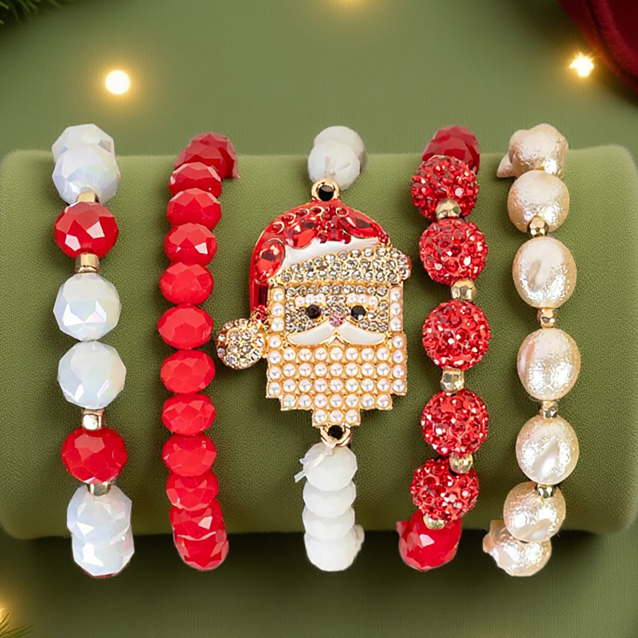 Santa Christmas bracelet stack – Southwest Bedazzle