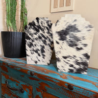 Large Western Cowhide necklace DISPLAY in BLACK