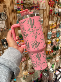 WESTERN 40oz Stanley TUMBLER   Pink
