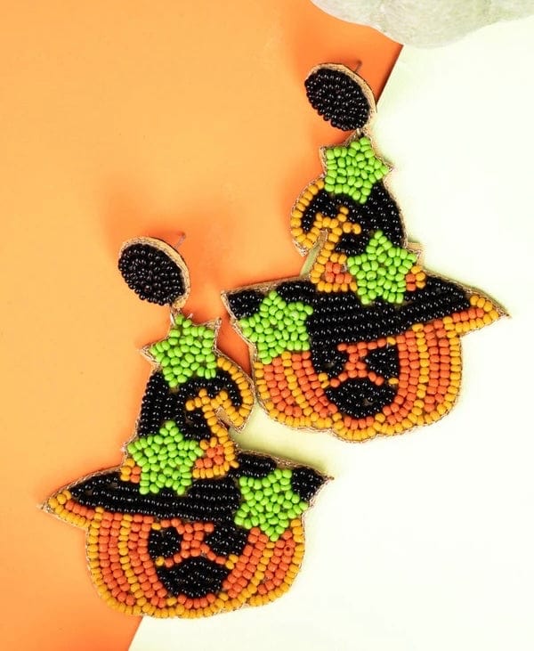 Beaded Halloween earrings Southwest Bedazzle jewelz