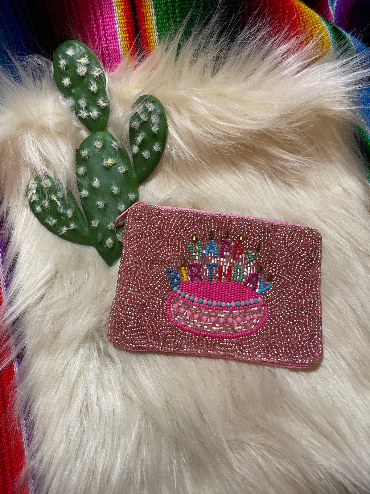 BIRTHDAY beaded coin clutch Southwest Bedazzle jewelz