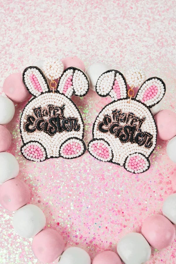 Bunny Happy Easter earrings Southwest Bedazzle jewelz