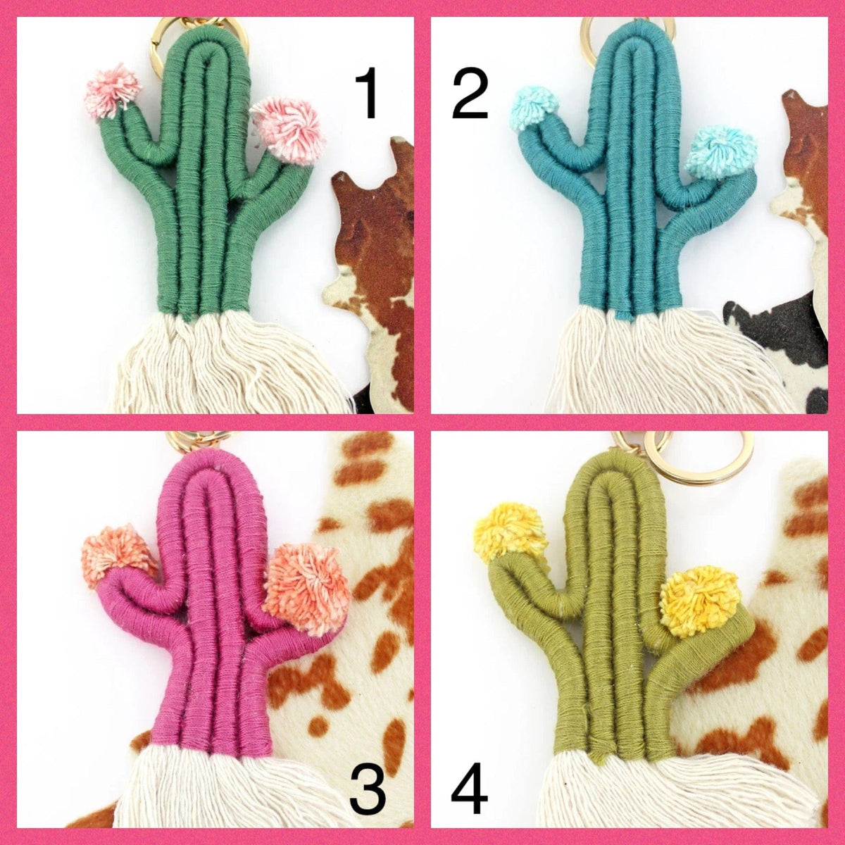 CACTUS keychain or bag pull Southwest Bedazzle jewelz