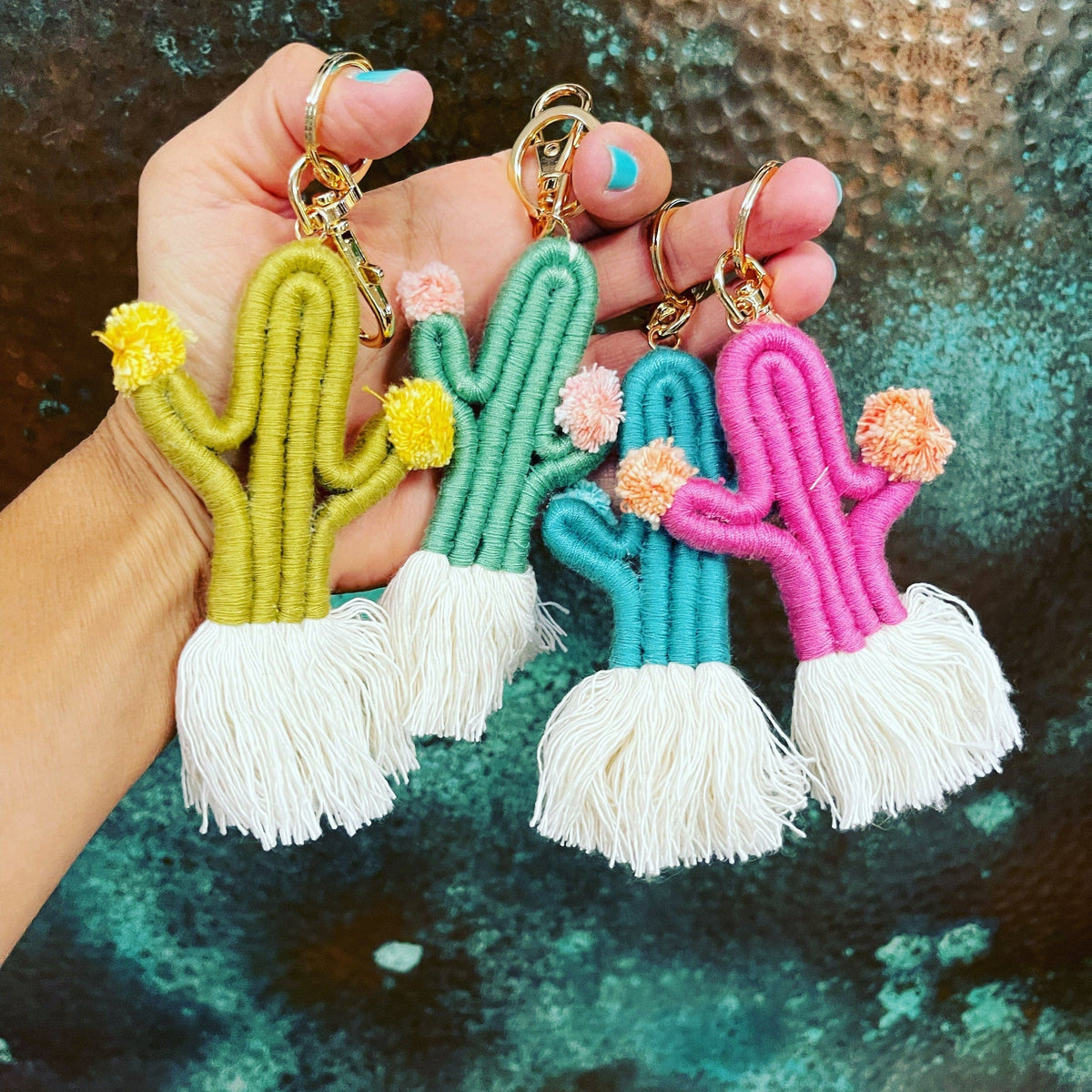 CACTUS keychain or bag pull Southwest Bedazzle jewelz