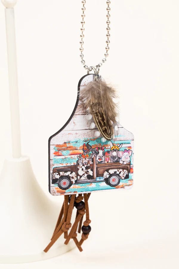 Car hanging ornament w/tassel & fringe Southwest Bedazzle jewelz