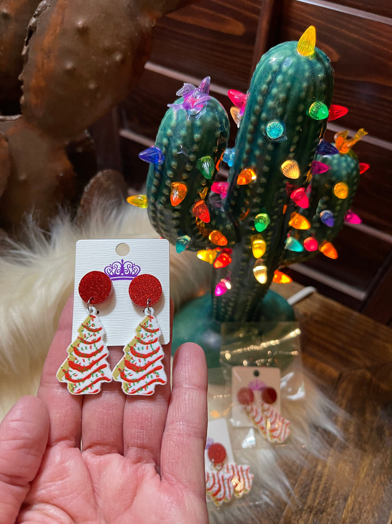 Christmas cake tree earrings Southwest Bedazzle jewelz