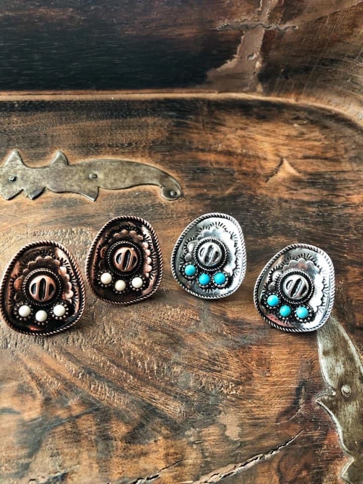 Cowboy hat post earrings Southwest Bedazzle jewelz