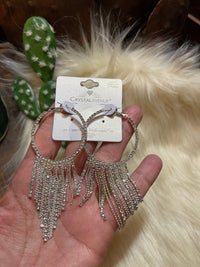 Crystal rhinestone Hoop earrings Southwest Bedazzle jewelz