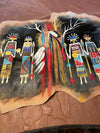 Hand painted apx 3.5’ Leather SOUTHWEST WALL DECOR Southwest Bedazzle home decor