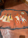 Hand painted apx 3’ Leather SOUTHWEST WALL DECOR Southwest Bedazzle home decor