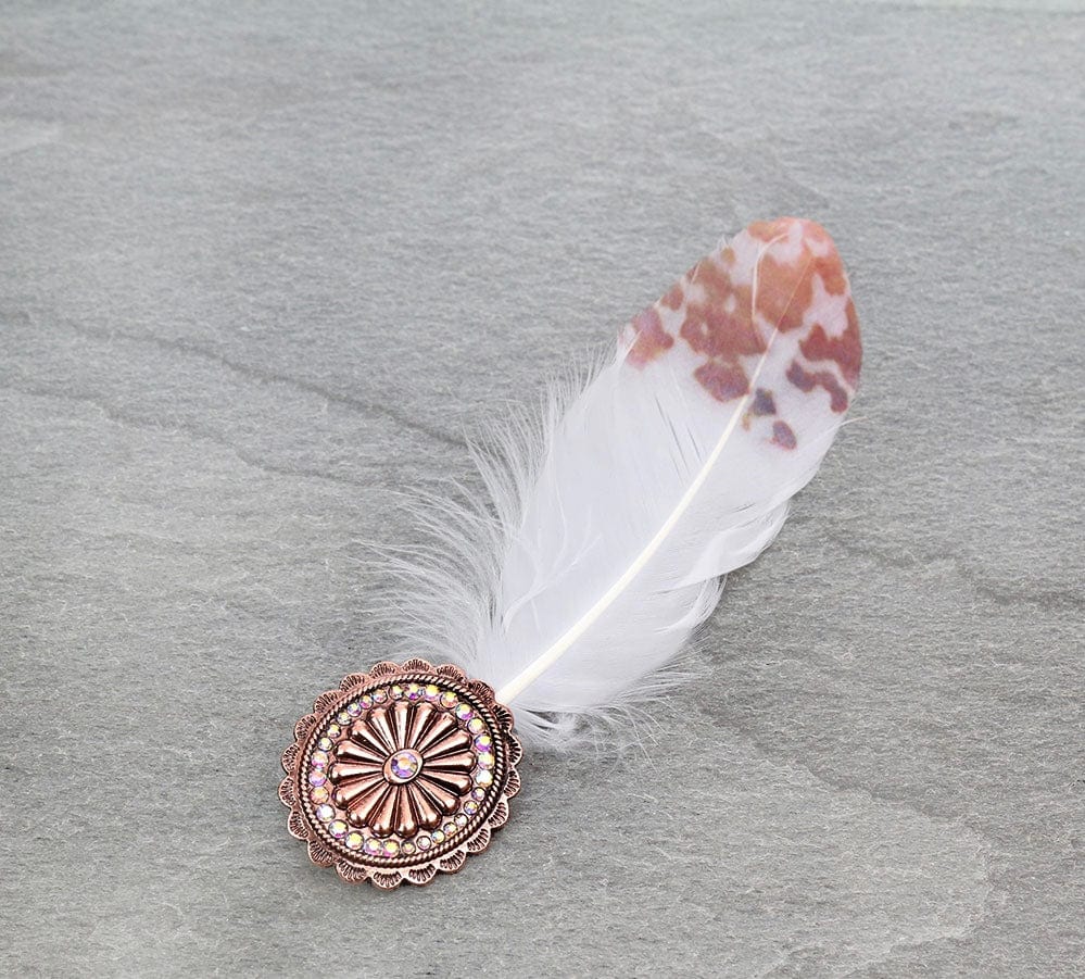 HAT FEATHER PIN Southwest Bedazzle jewelz
