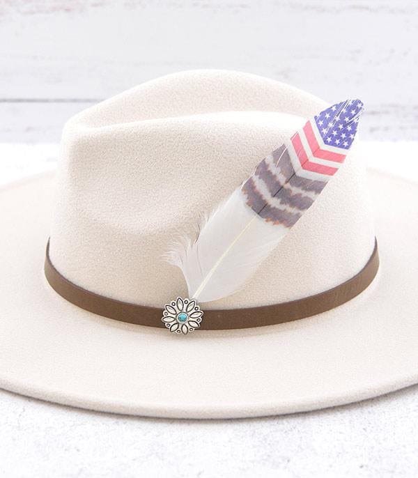 HAT FEATHER PIN   USA Southwest Bedazzle jewelz