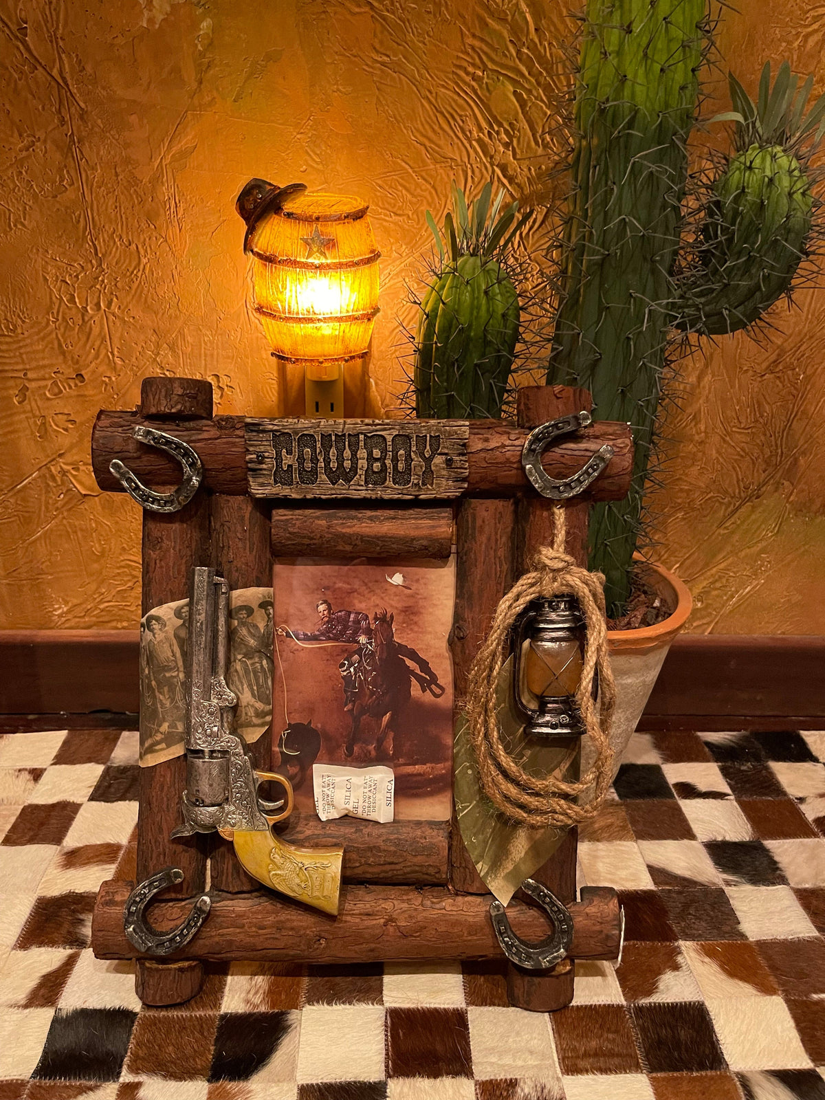 Huge 5”-7” Cowboy WESTERN PICTURE FRAME Southwest Bedazzle home decor