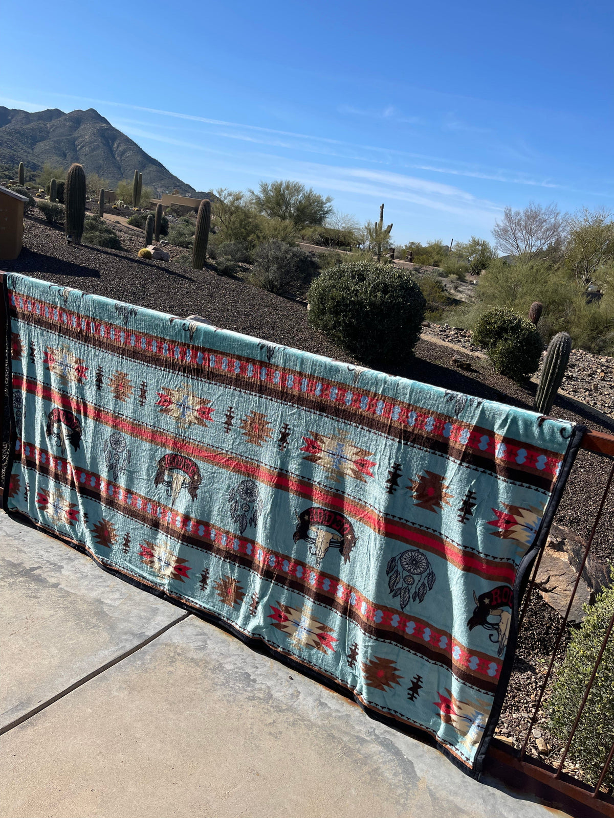 HUGE King Rodeo Southwest aztec velvet LUXURY flannel BLANKET Southwest Bedazzle blankets/slippers