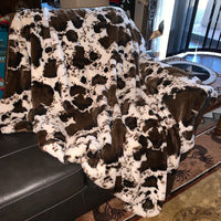 HUGE XL HEAVY WEIGHT Cow blanket Southwest Bedazzle blankets/slippers