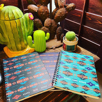 Large Hard cover Aztec spiral notebook with paper Southwest Bedazzle home decor