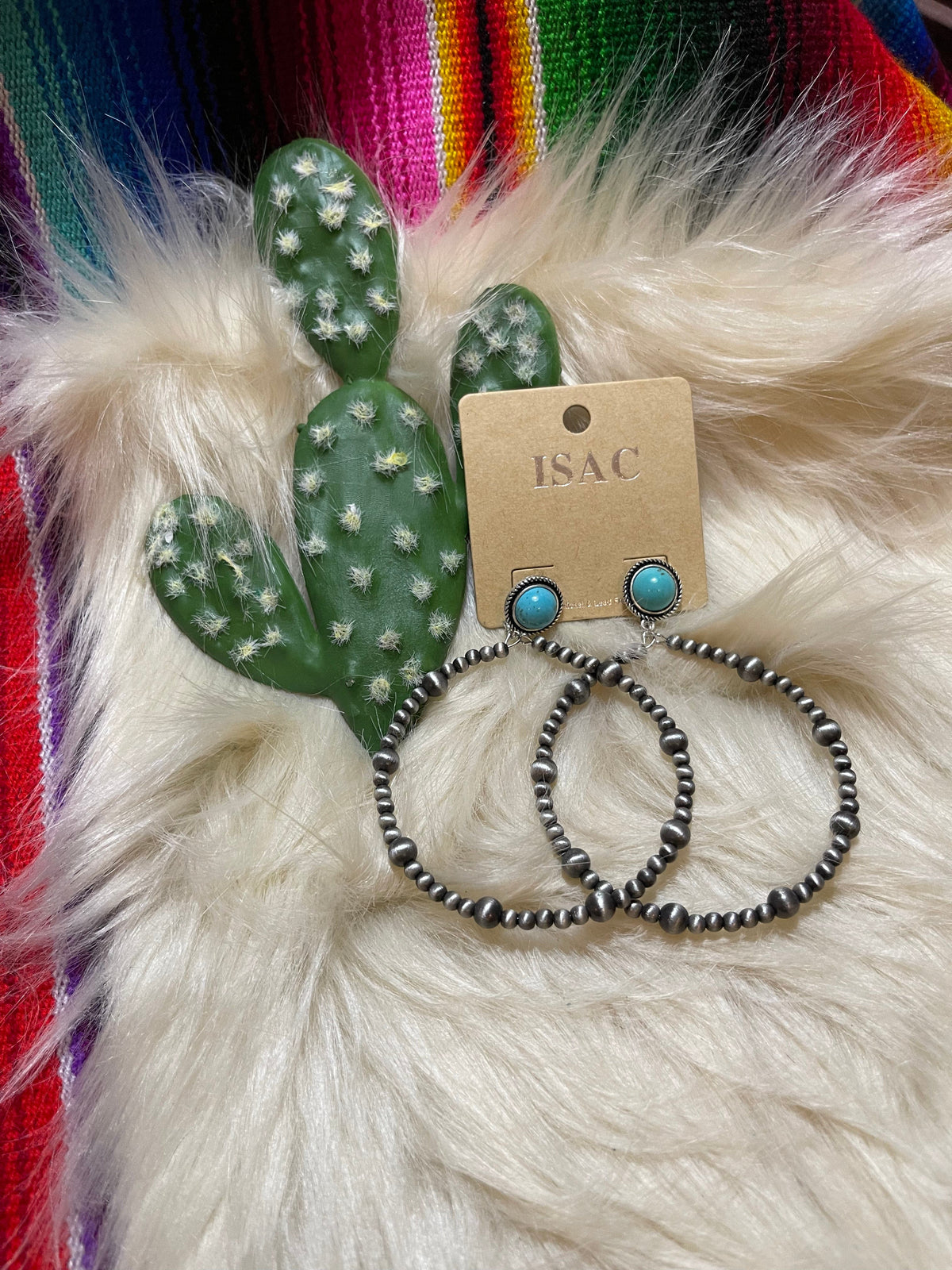 Large Navajo pearl hoop earrings Southwest Bedazzle jewelz