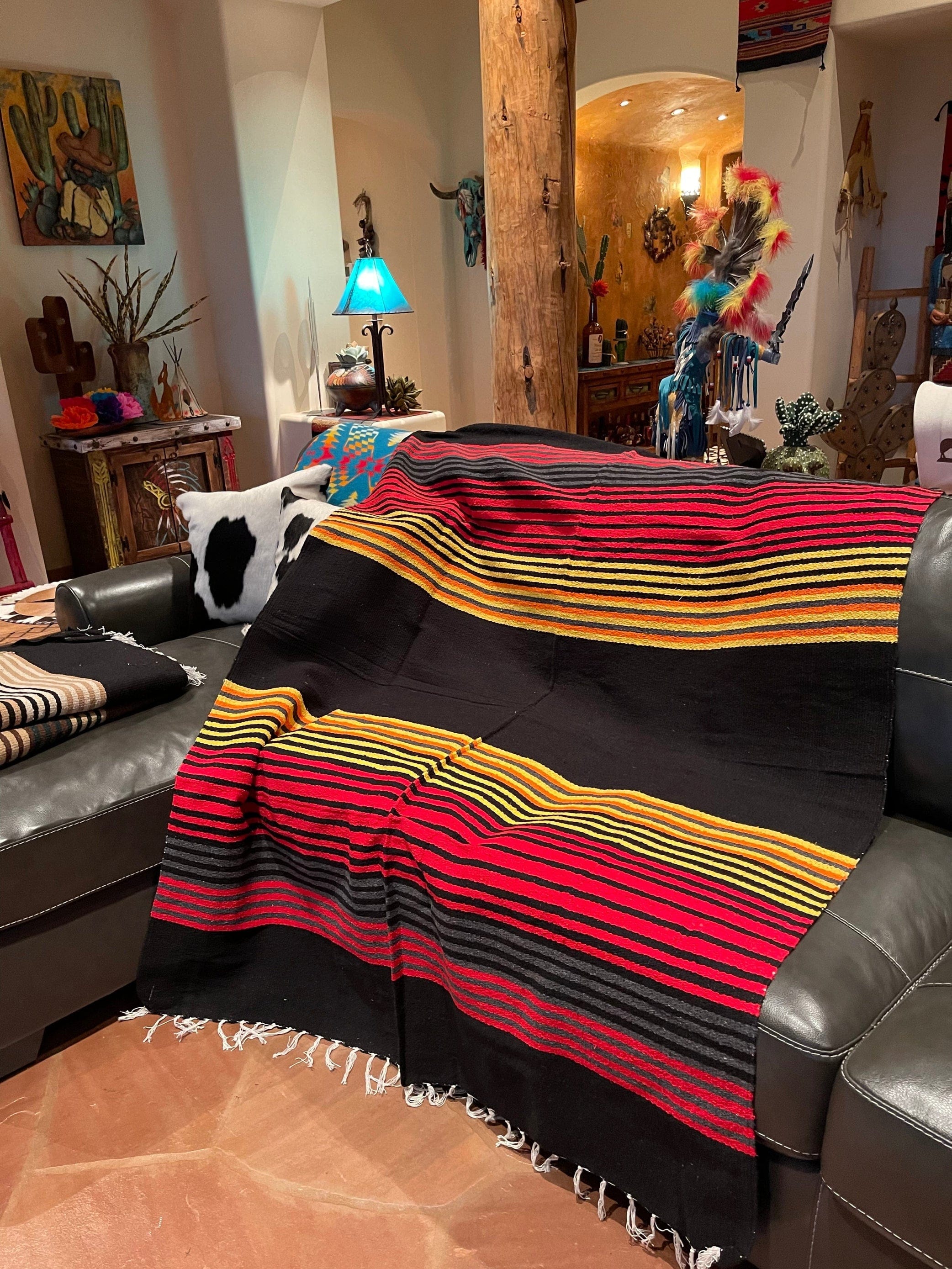 Large Pueblo BLANKET OR RUG Southwest Bedazzle blankets/slippers
