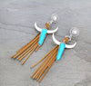 Large turquoise steer earrings Southwest Bedazzle jewelz