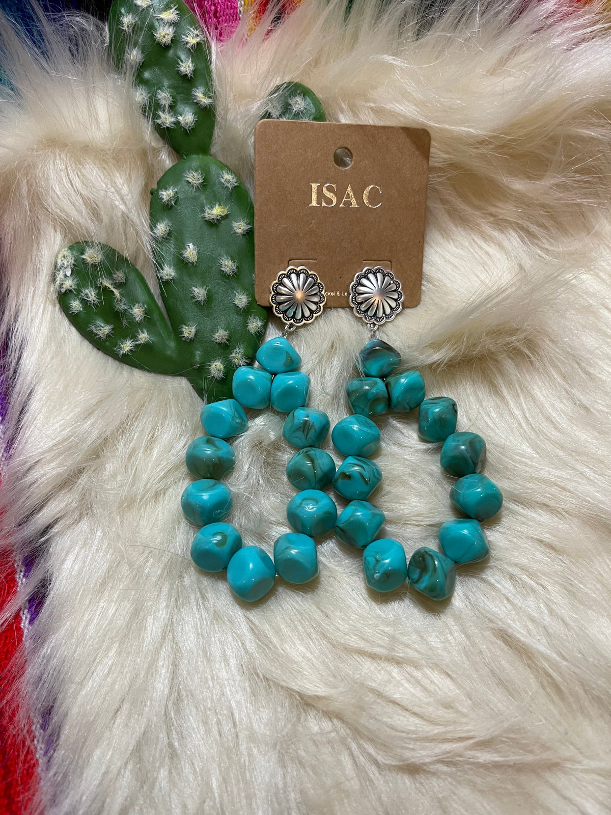 Large Turquoise teardrop earrings Southwest Bedazzle jewelz