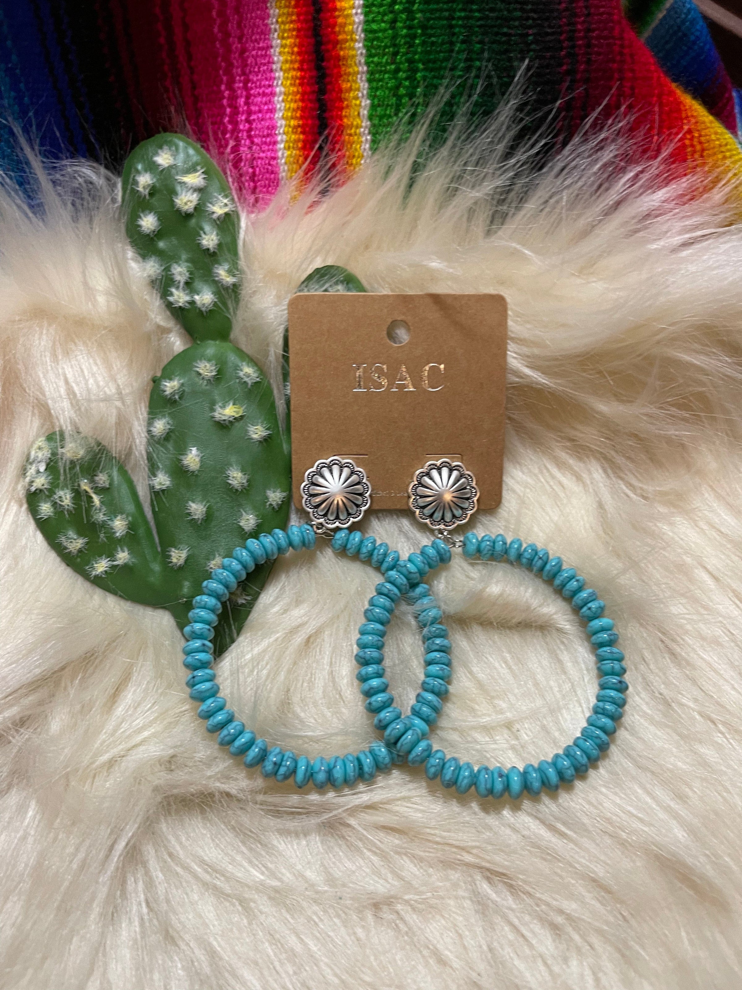 Large Turquoise teardrop earrings Southwest Bedazzle jewelz