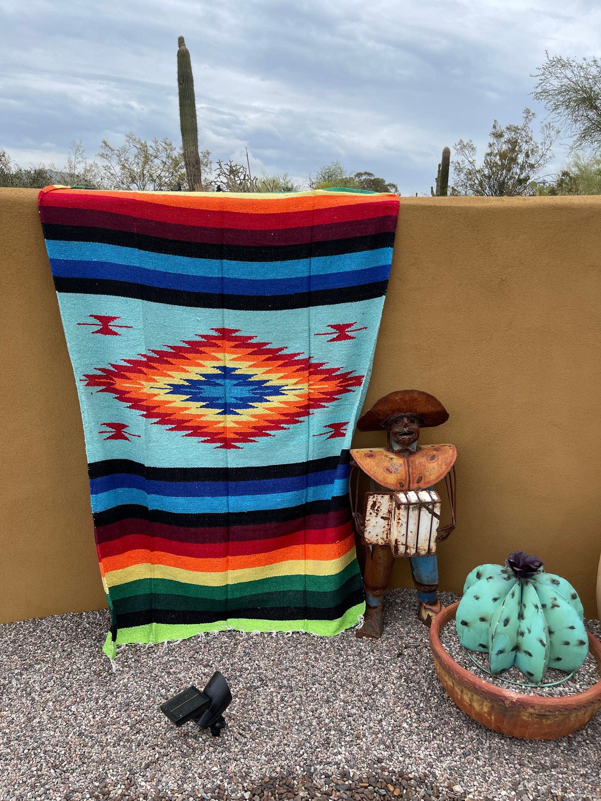 Mint FANCY DIAMANT BLANKET or rug Southwest Bedazzle blankets/slippers