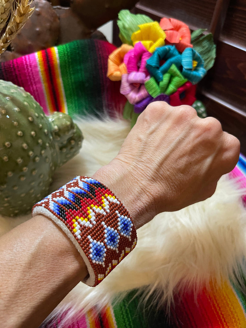 Native Beaded hard cuff bracelet Southwest Bedazzle jewelz