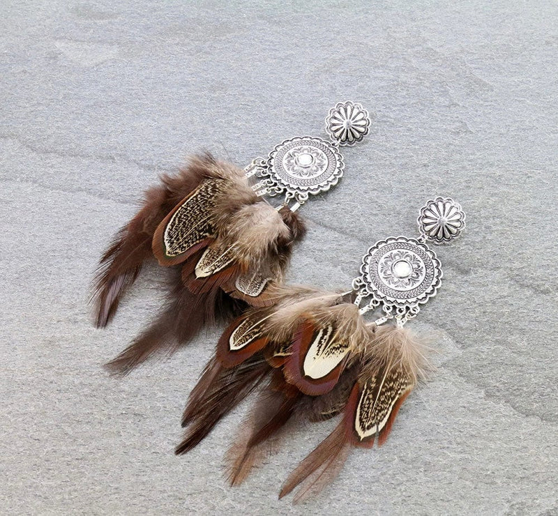 Navajo feather earrings Southwest Bedazzle jewelz