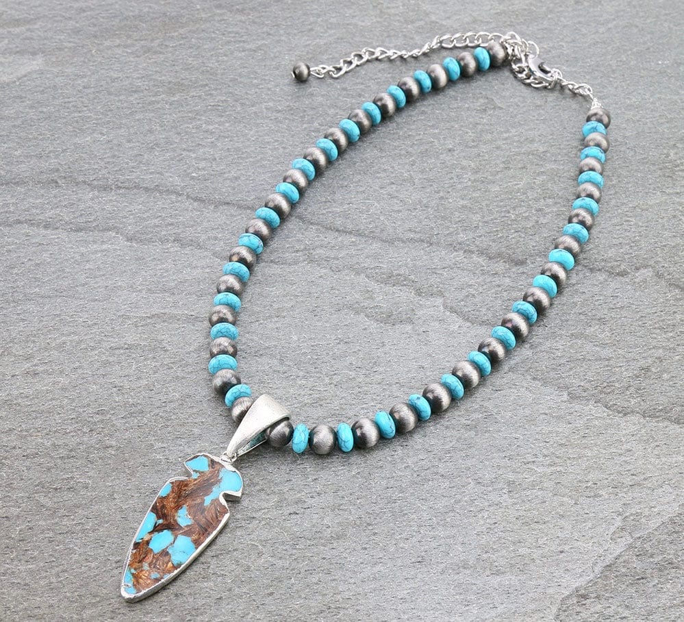 Navajo pearl arrowhead necklace Southwest Bedazzle jewelz