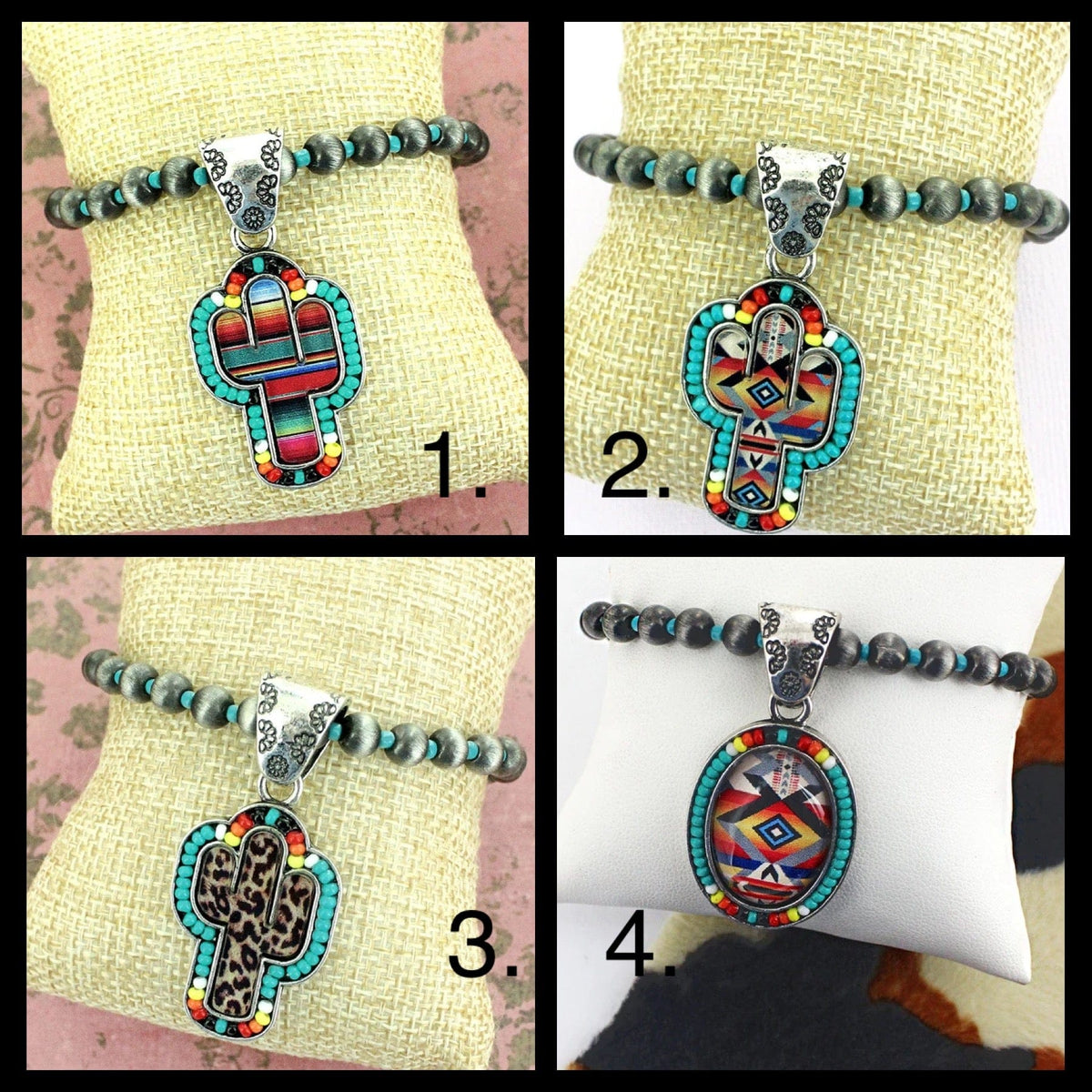 Navajo pearl cactus WESTERN BRACELET Southwest Bedazzle jewelz