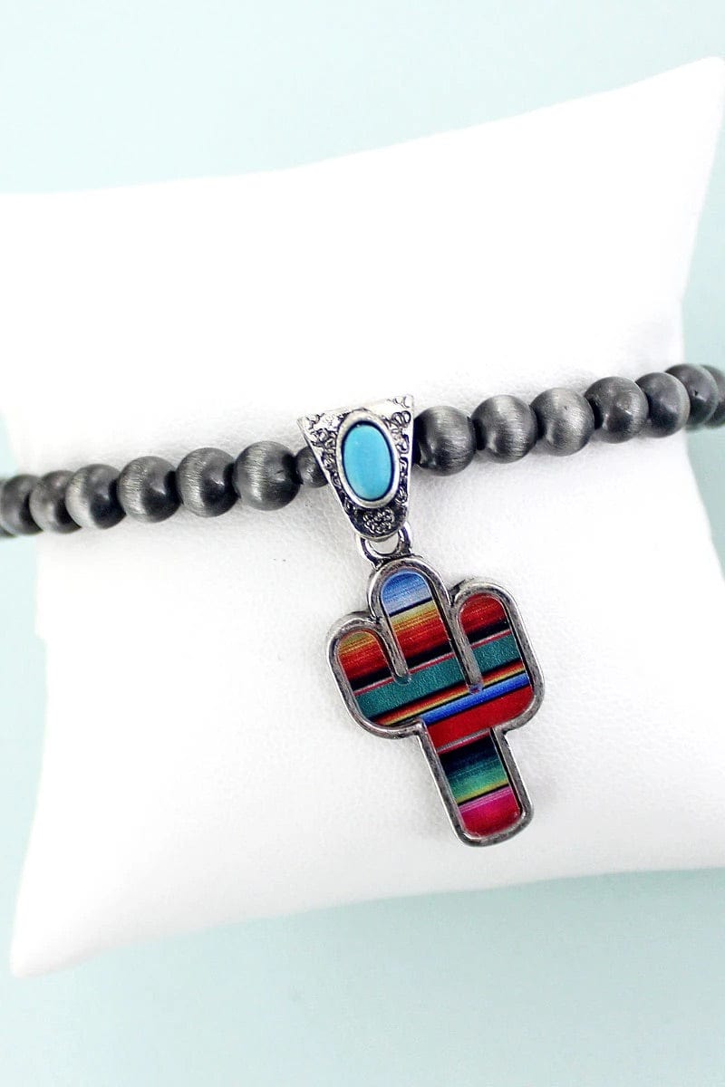 Navajo pearl serape cactus stretch bracelet Southwest Bedazzle jewelz