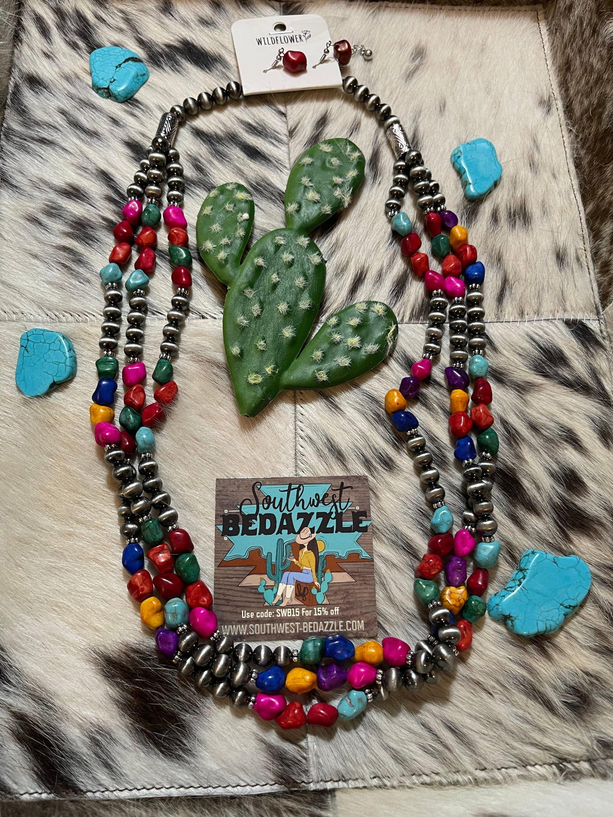 Navajo pearl Southwest Layered necklace set Southwest Bedazzle jewelz