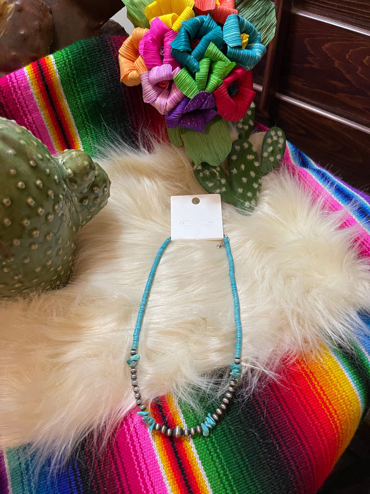 Navajo Turquoise chip necklace Southwest Bedazzle jewelz