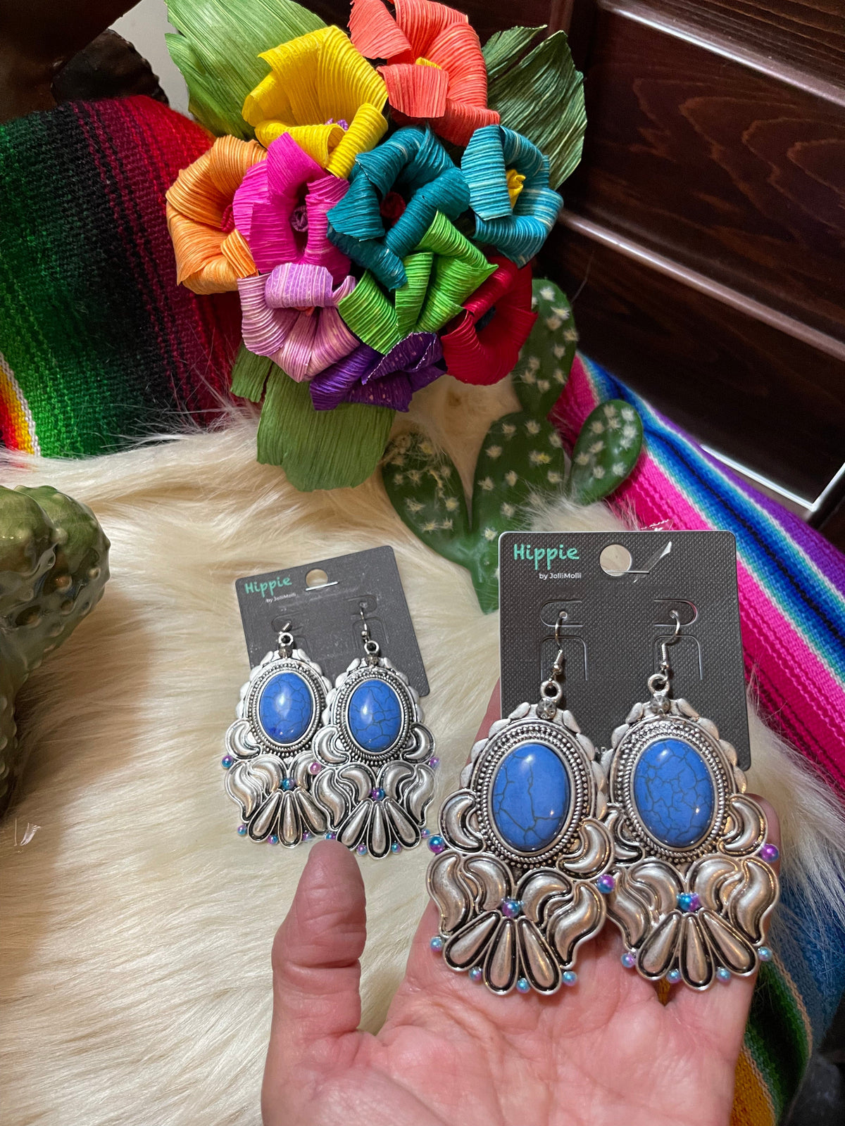 Oversized Southwest COSMIC SHIMMER earrings Southwest Bedazzle jewelz