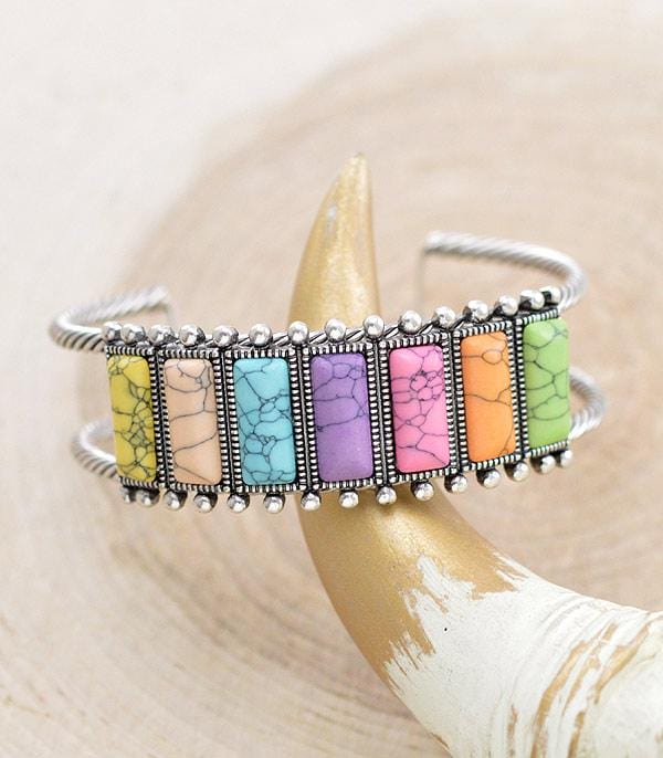 Pastel springs Turquoise cuff bracelet Southwest Bedazzle jewelz