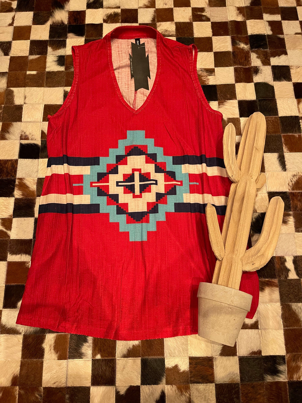 Red aztec western TANK – Southwest Bedazzle